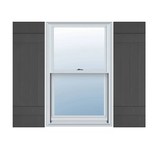 Ekena Millwork Lifetime Vinyl, Standard Four Board Joined, Board-n-Batten Shutters, LJ4S14X05100TG, PR LJ4S14X05100TG - main